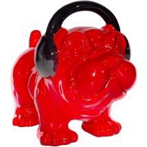 Kuateh - Figura Decorativa Perro Bulldog Kuatéh De Poliresina 30x16x22 Cm Rojo