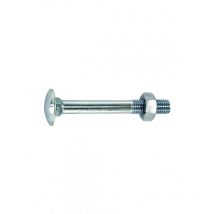 Bullone a testa tonda con collare quadrato in acciaio zincato 6x80 mm, 5 pz.