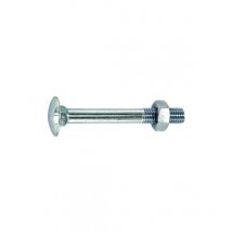 Bullone a testa tonda con collare quadrato in acciaio zincato 7x70 mm, 4 pz.