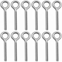 12 Pz Viti a Occhiello con Filettatura Acciaio Inox Bullone a Occhiello Viti ad Anello per Esterni Altalena Tende - M4