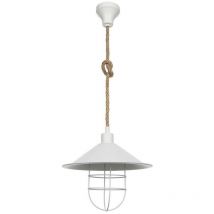 Tezeta - Bulut Deckenleuchte ASZ0631 aus weißem Metall und Juteseil