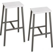 Bümö Barhocker Industrial-look (2er-set) Weiß/rohstahl