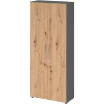 Bümö Basic Aktenschrank - 5 Ordnerhöhen Graphit/asteiche
