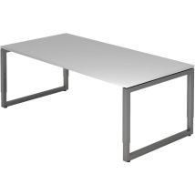 Bümö Schreibtisch Serie-r Rechteck: 200 X 100 Cm Grau Graphit