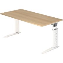 Bümö Schreibtisch Serie-u Rechteck: 160 X 80 Cm Eiche Weiß