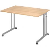 Bümö Schreibtisch Serie-z Rechteck: 120 X 80 Cm Eiche Silber