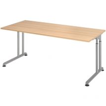 Bümö Schreibtisch Serie-z Rechteck: 180 X 80 Cm Eiche Silber
