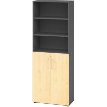 Bümö Smart Kombischrank - 3 Plus 3 Ordnerhöhen Graphit/ahorn