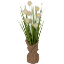 Atmosphera Créateur D'intérieur - Plante artificielle Bouquet d'herbes et Pissenlits dans un pot en jute h 42 cm - Atmosphera