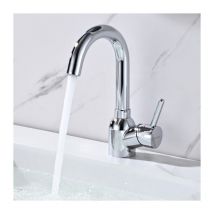 Detbom - BuntHaus Grifo Mezclador para Lavabo Grifo para Lavabo Alto Grifo Giratorio de 360° Grifo Mezclador de Acero Inoxidable Cromado para Baño y