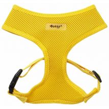 Soft Comfortable Mesh Breathable Fabric Dog Puppy Pet Adjustable Harness - Yellow - Large - Bunty