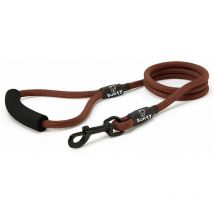 Bunty - Strong Nylon Rope Dog Puppy Pet Lead Leash with Clip for Collar Harness - Brown - X-Large