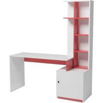 Bureau, 100% aggloméré mélaminé, couleur blanc rouge