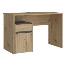 Meubletmoi - Bureau 110 cm et caisson décor bois chêne et gris foncé mat - odyssée