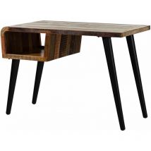 Massivmoebel24 - Bureau 116x59 Bois de récupération laqué Multicolore sixties 104 - multicolore