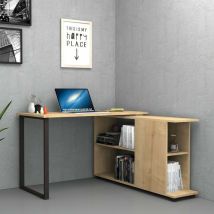 Toscohome - Bureau 120x60 cm avec bibliothèque couleur chêne Oslo