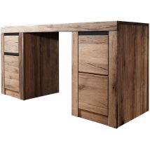 Massivmoebel24 - Bureau 150x50 Chênes sauvage et lombard huilé Tabacco brown montreux 319