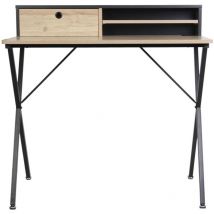 The Home Deco Factory - Bureau Cambridge En Bois Noir Home Deco Factory