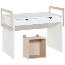 Calicosy - Bureau 2 tiroirs avec cube ouvert de face - stige