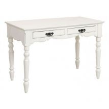 Decoration D ’ Autrefois - Bureau 2 Tiroirs - Bois - Blanc - Interior's