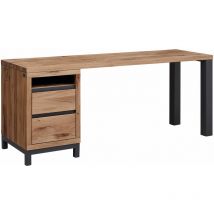 Massivmoebel24 - Bureau 220x55 Chêne sauvage huilé Tabacco brown villanders 342 - brun