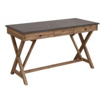 Decoration D ’ Autrefois - Bureau 3 Tiroirs - Bois - Marron - Interior's