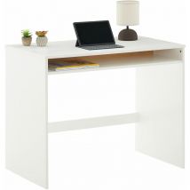 Idimex - Bureau alice avec 1 niche, en pin massif lasuré blanc