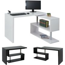 HW - Bureau angulaire C-A68, brillant, pivotant, 120x60cm - noir