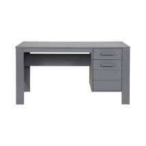 Bureau anthracite en pin massif brossé, H74 x L141 x P59 cm Pegane