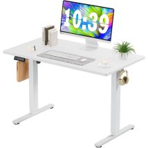 Sweetcrispy - Schreibtisch Höhenverstellbar, Ergonomic Elektrischer Schreibtische 100 x 60 cm, standing desk, Height Adjustable Tisch, Office Desk