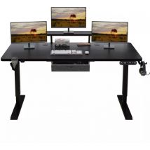 Bluenara - 160x76cm Bureau Assis Debout Électrique, Bureau De 62 Pouces Avec Tiroirs Et Commande Manuelle De 4 Claviers Avec Fonction De Mémoire