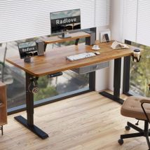 Bluenara - 160x76cm Bureau Assis Debout Électrique, Bureau De 62 Pouces Avec Tiroirs Et Commande Manuelle De 4 Claviers Avec Fonction De Mémoire