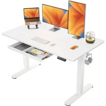 Bureau assis debout,bureau électrique ajustable ergonomique – Bureau de Travail et de Jeu, Plateau 140x80cm, Hauteur Réglable, Stabilité Maximale,