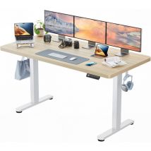 Huanuo - Bureau assis debout,Bureau Électrique Ajustable Ergonomique pour Rangement Intégré, Bureau de Bureau Moderne,160x80cm,Marron