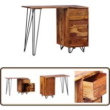 Vidaxl - Bureau avec 1 tiroir et 1 armoire Bois massif - Bureau En Bois - Bureau Vintage - Bureau Industriel - Bureau Retro - Meubles De Bureau