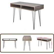 Vidaxl - Bureau avec 2 compartiments Gris - Bureau - Meubles De Bureau - Bureau Design - Bureau Compact - Bureau Multifonction