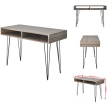 Vidaxl - Bureau avec 2 compartiments Gris - Bureau - Meubles De Bureau - Bureau Design - Bureau Compact - Bureau Multifonction