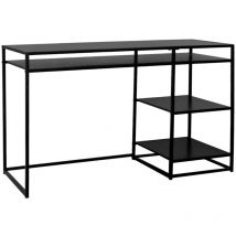 Sweeek - Bureau avec casiers et deux étagères en métal noir 120cm - industrielle
