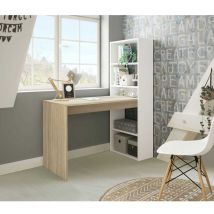 Bureau avec etageres bicolore indra