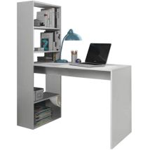 MOBIMARKET – Bureau enfant avec étagères Indra – Mélamine haute résistance – Dimensions : 120 x 53 x 144 cm – Blanc