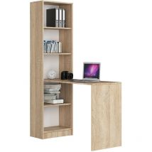 Ensemble bureau avec bibliothèque AKORD SMART Chêne Sonoma 125 cm façade Chêne Sonoma 5 étagères 125x50x180 cm