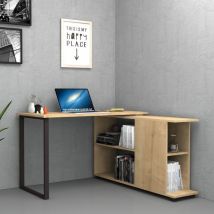 Iperbriko - Scrivania con libreria reversibile Rovere oslo 120x60x74 cm