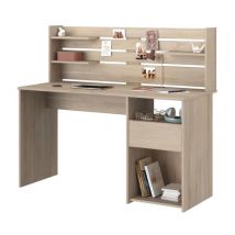 Parisot - Bureau avec réhausse escale - Décor chene - l 138 x p 60 x h 120 cm
