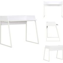 Bureau Blanc 90x60x88 cm - Bureau Blanc - Bureau Informatique - Meuble De Bureau - Bureau Angle - Bureau Compact