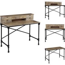 Vidaxl - Bureau Bois de manguier massif et acier 110 x 50 x 96 cm - Bureau En Bois - Bureau Vintage - Bureau Design - Bureau Industriel - Bureau Avec