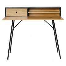 Ostaria - Bureau Bois Noir Pieds Métal