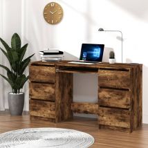 Maison Chic - Bureau Bureau informatique Table d'ordinateur Chêne fumé 140x50x77 cm Bois d'ingénierie FR13618