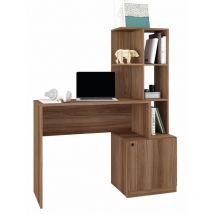 Beaux Meubles Pas Chers - Bureau Châtaignier Bibliothèque 6 Niches et 1 Caisson Intégrés