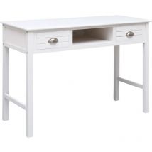 Jinlefu - vidaXL Buffet Blanc 108x45x76 cm Bois de Paulownia massif
