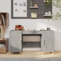 Bureau Gris béton 140x50x75 cm Bois d'ingénierie vidaXL